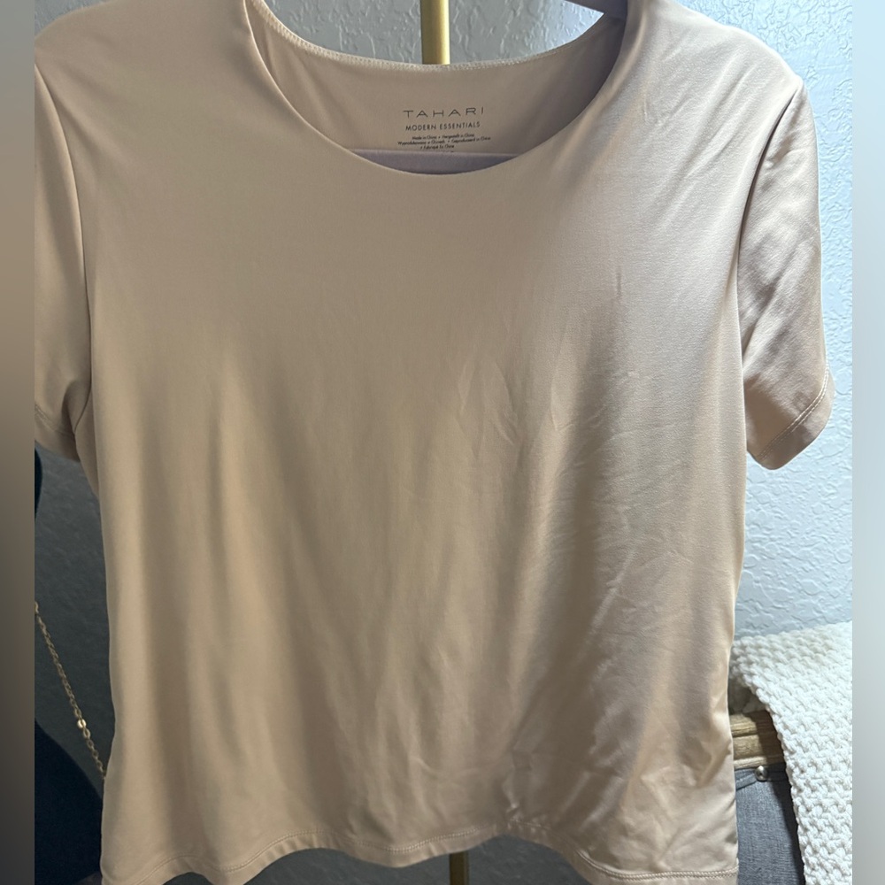 Tahari Women's Beige Short Sleeve